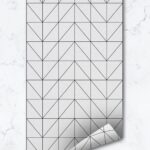 Black Geometric Removable Wallpaper, Scandinavian Temporary Wallpaper