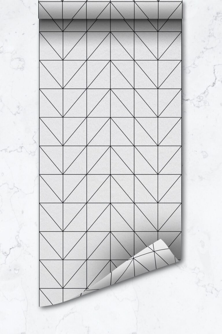 Black Geometric Removable Wallpaper, Scandinavian Temporary Wallpaper
