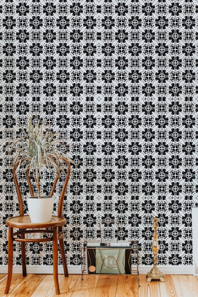 Black Moroccan Tiles, Removable Wallpaper Tile Peel And Stick