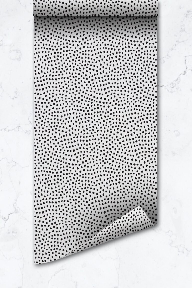 Black Spot Peel And Stick Wallpaper, Eclectic Décor Temporary Material