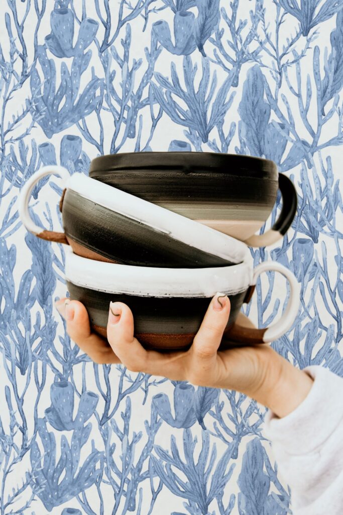 Blue Coral Wallpaper Wall Covering Self Adhesive Peel And Stick