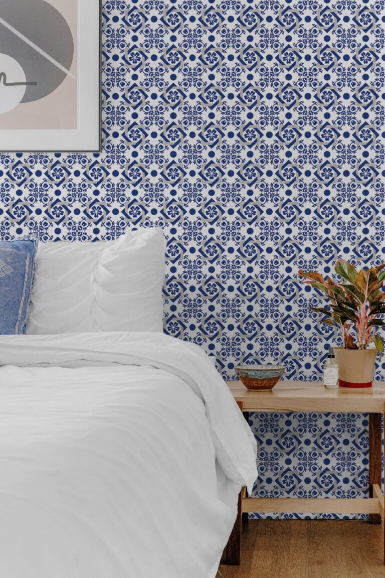 Blue Lisbon Tiles Wallpaper
