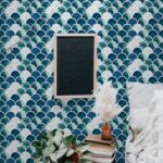 Blue Marble Wallpaper Nautical Scallop Tiles Peel And Stick Removable