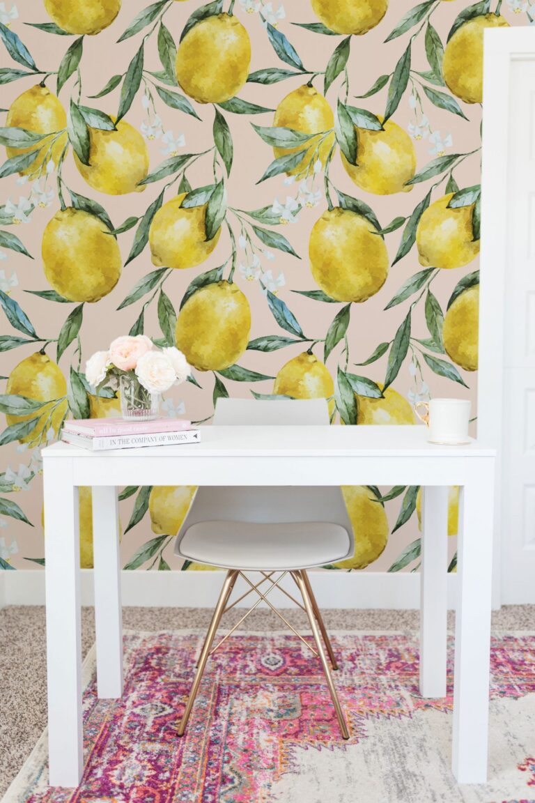 Blushing Lemons Removable Wallpaper Modern Bohemian Temporary