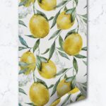 Bright Yellow Lemons Removable Wallpaper, Tropical Fruits, Modern Temporary