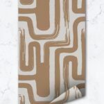 Brown Paintbrush Maze Wallpaper  Removable Wallpaper