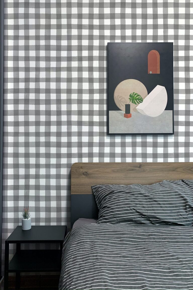 Buffalo Check Removable Wallpaper, Gingham Plaid, Peel And Stick