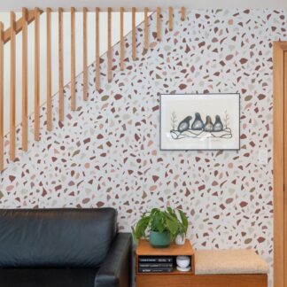 Clay Pink Terrazzo Design Removable Wallpaper  Abstract Pattern  Self Adhesive