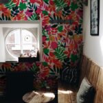 Colorful Botanical Wallpaper / Modern Leaves Pattern Adhesive