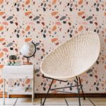 Coral Terrazzo Wallpaper  Removable Wallpaper Modern Pink Wall Decor