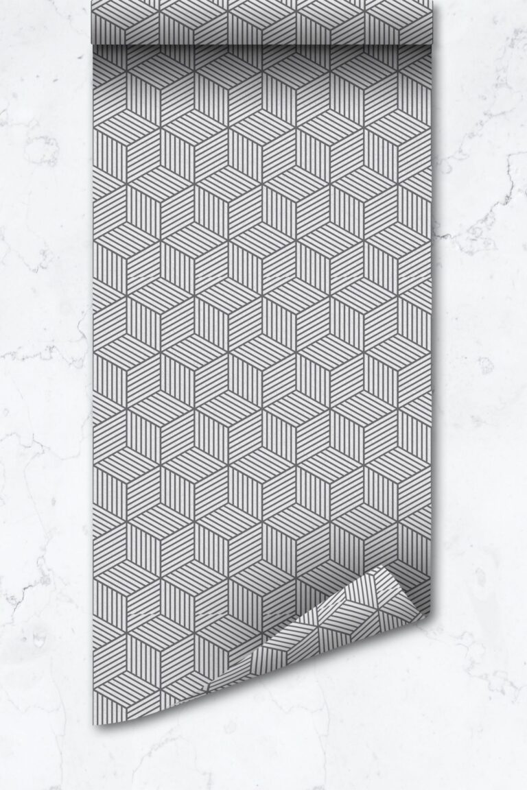 Removable Wallpaper / Cube Pattern Geometric 