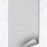 Cube Removable Wallpaper  Light Grey  Peel And Stick