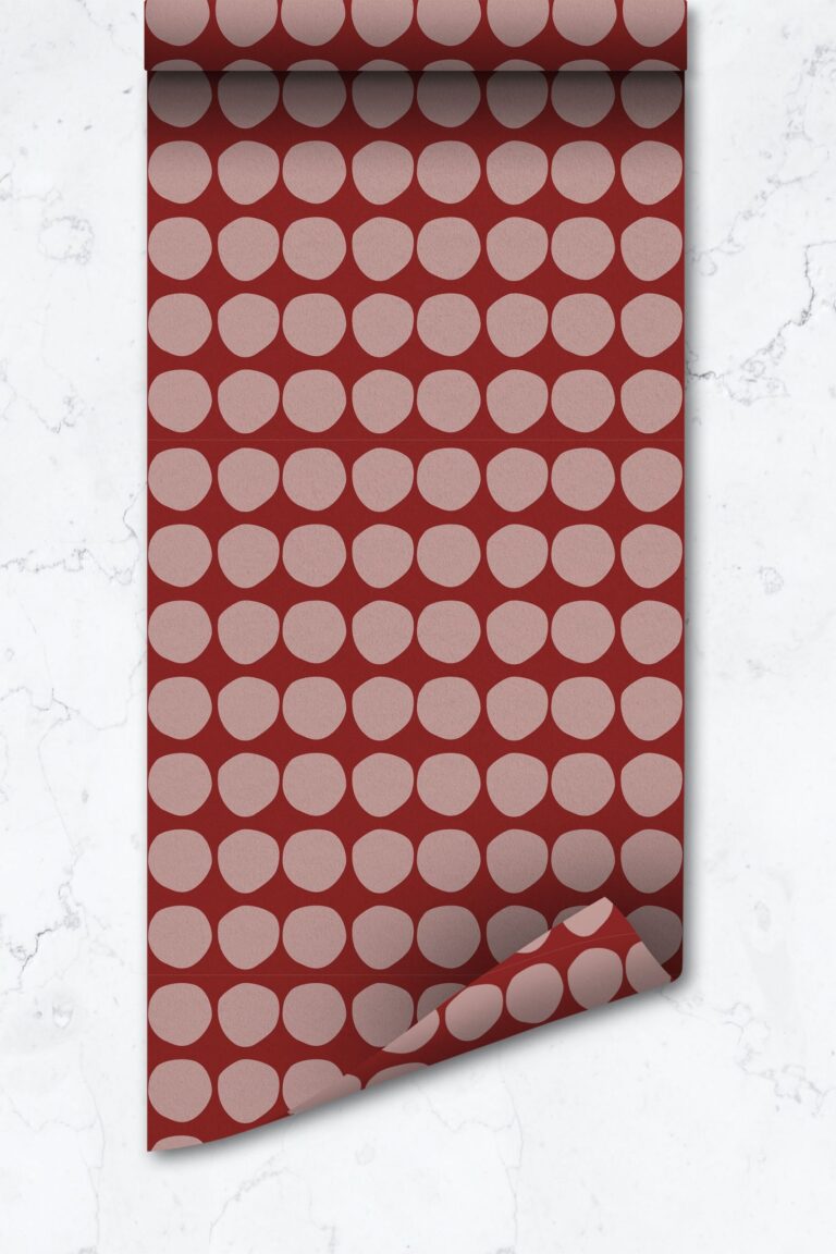 Eclectic Pink Dots Design Removable Abstract Pattern Wallpaper Self Adhesive
