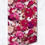 Eclectic Style Bold Pink Foral Wallpaper, Peel And Stick Temporary