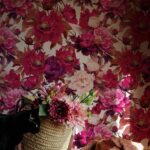Eclectic Style Bold Pink Foral Wallpaper, Peel And Stick Temporary