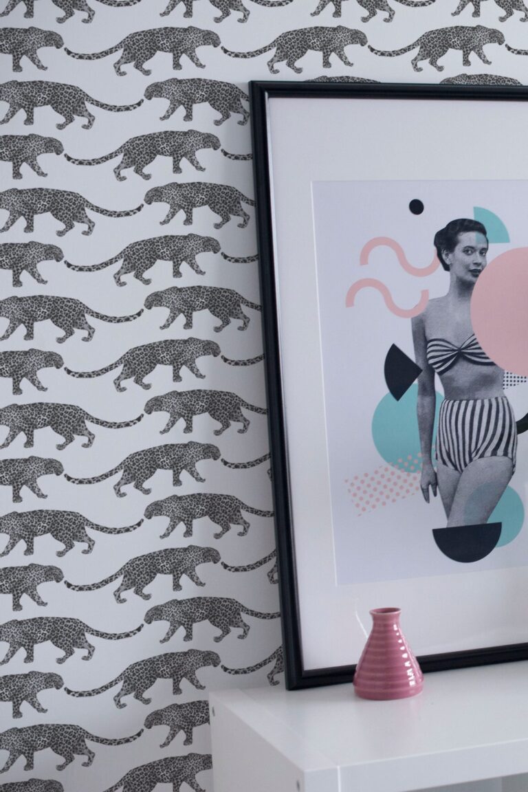 Fancy Leopard Design Wallpaper  Animal  Art Print  Removable Temporary