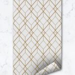 Faux Gold Geometric Design Wallpaper, Elegant Design,  Peel And Stick