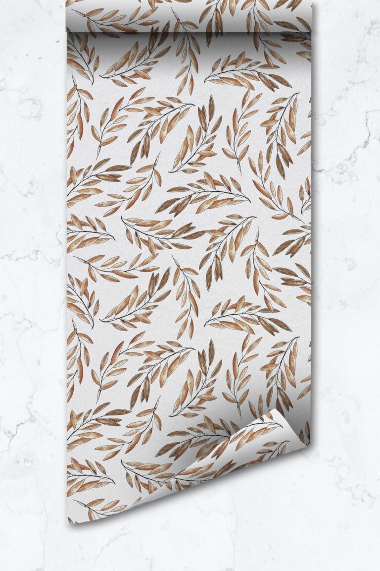 Faux Gold Palm Leaves Removable Wallpaper, Self Adhesive