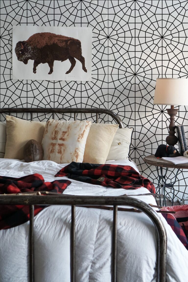 Geometric Wallpaper For Living Room Self Adhesive Material