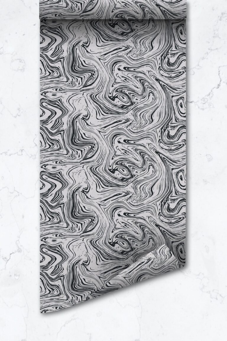 Grey Malachite Pattern Wallpaper, Removable Self Adhesive