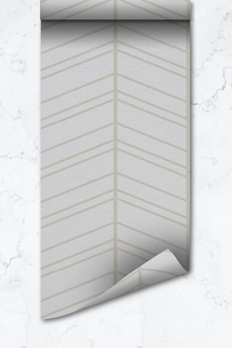 Herringbone Wallpaper In Mist Colourr Removable Material