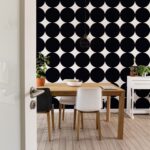 Large Dot Wallpaper, Black Bold Polka Dot, Mid Century, Modern Temporary