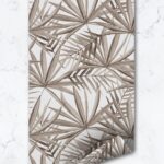 Light Beige Palm Leaves Removable Wallpaper / Coastal Self Adhesive