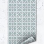 Light Blue Cane Pattern Removable Wallpaper Temporary