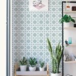 Light Blue Cane Pattern Removable Wallpaper Temporary