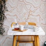 Light Coral Agate Pattern Wallpaper Geode Print Wall Decor, Removable Self Adhesive