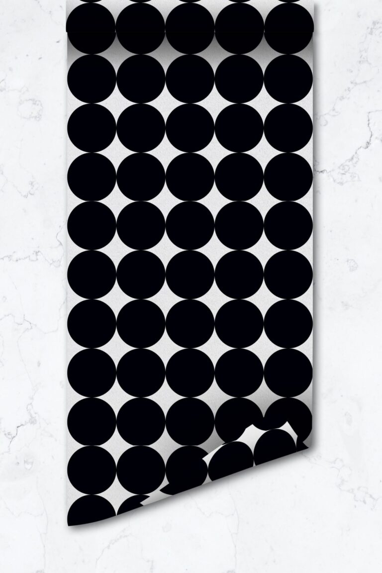 Minimal Removable Wallpaper  Inverted Circles   Self Adhesive