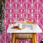 Modern Peel And Stick Wallpaper, Orchid Pink Wall  Self Adhesive