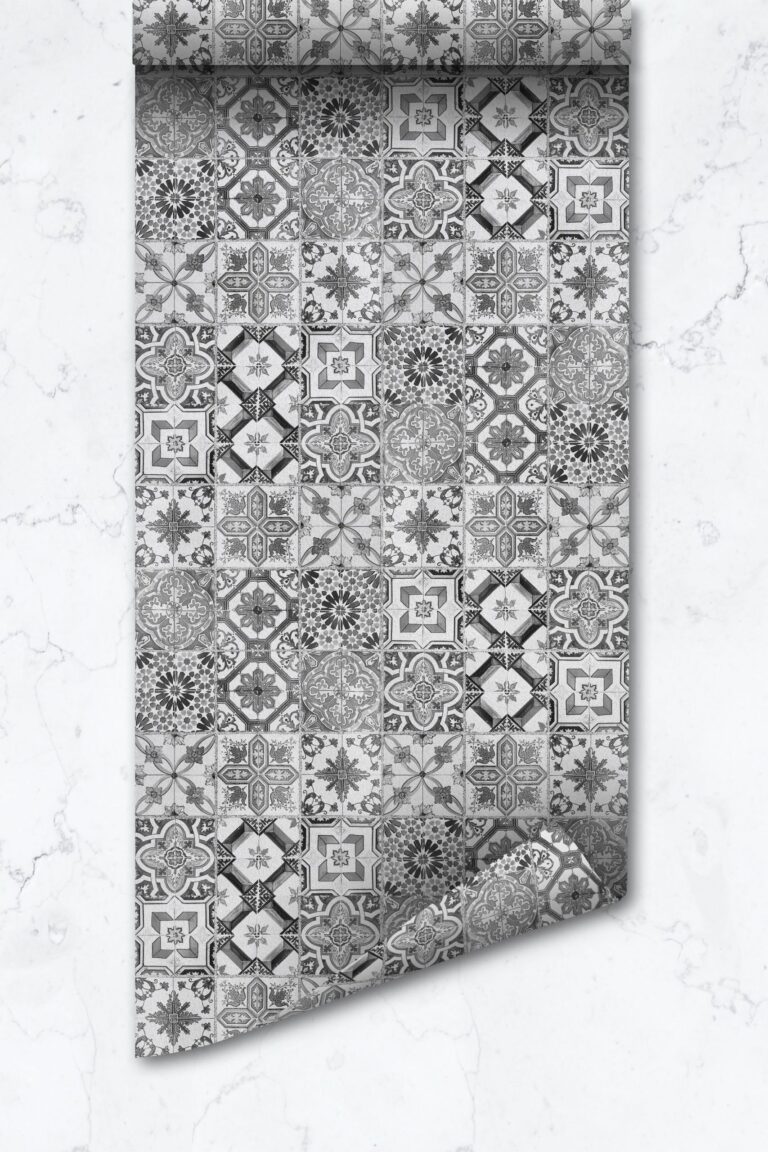 Monochrome Spanish Tiles, Removable Wallpaper Tile Peel And Stick