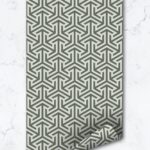 Olive Green Tribal Pattern Wallpaper  Removable Material