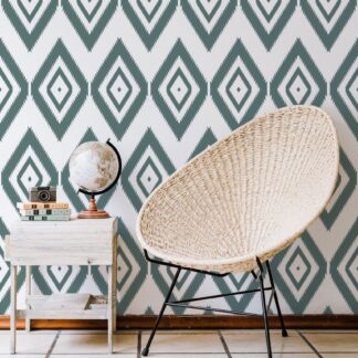 Ombre Green Aztec Removable Wallpaper, Colorful Bohemian, Peel And Stick
