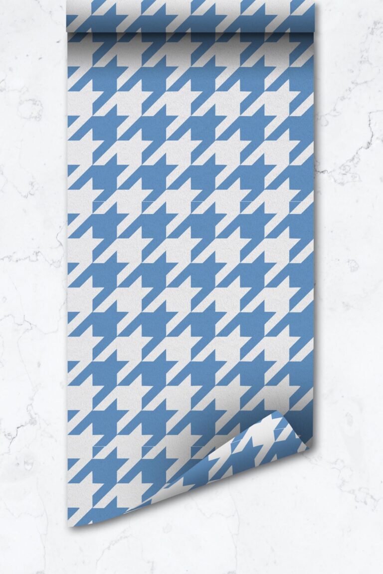 Pearl Blue Houndstooth Wallpaper Houndstooth Pattern, Removable Peel And Stick
