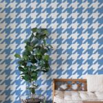 Pearl Blue Houndstooth Wallpaper Houndstooth Pattern, Removable Peel And Stick