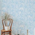 Pearl Blue Palm Leaves Wallpaper Design Palm Leaf  Botanical Peel And Stick