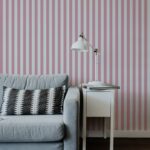 Pink Candy Stripe Wall Print, Removable Wallpaper