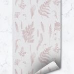 Pink Fern Design Wallpaper, Light Florals  Peel And Stick