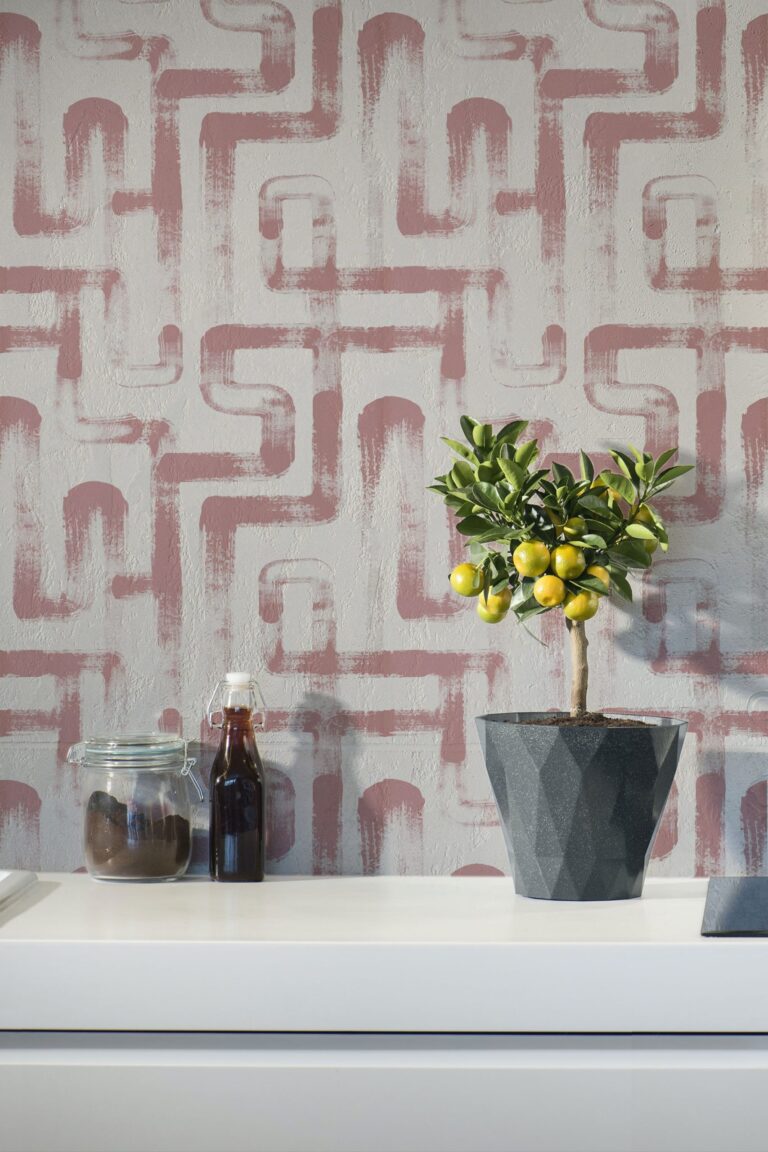 Pink London Metro Lines Wallpaper Removable