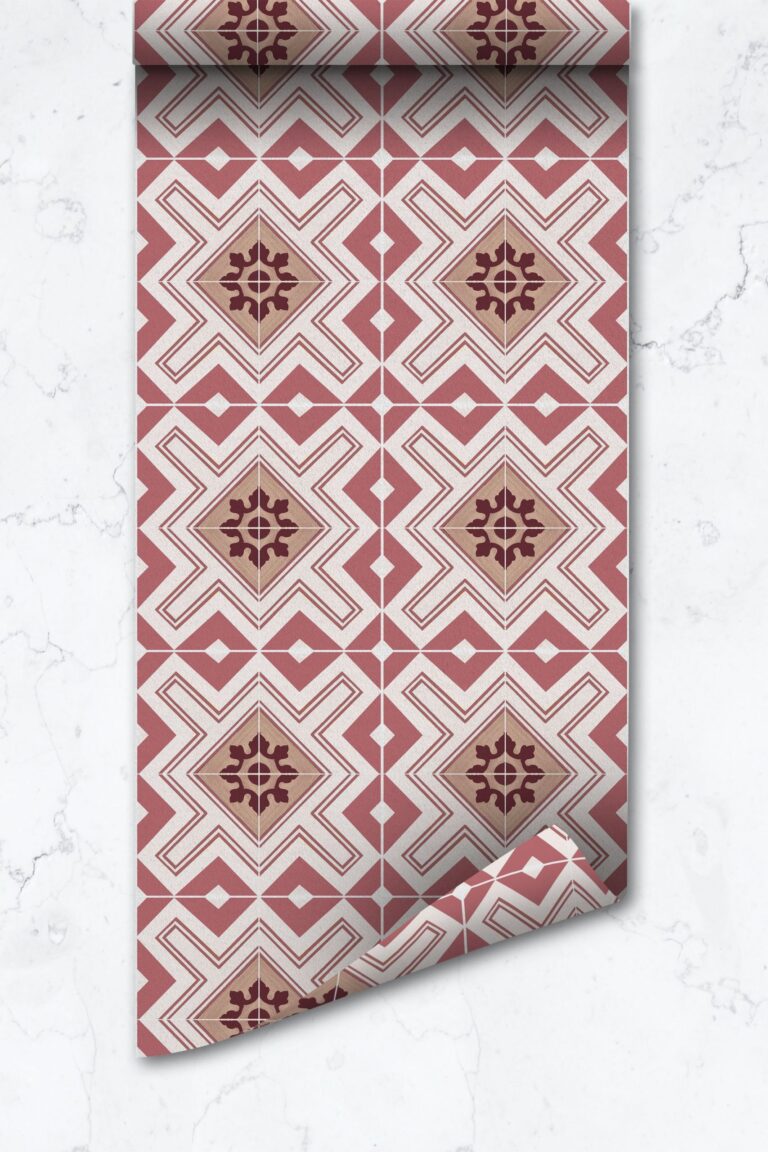 Pink Moroccan Tile Pattern Wallpaper Geometric Design Peel And Stick