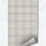 Classic Red Plaid Pattern Wallpaper Contemporary  Self Adhesive