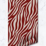 Red Zebra Pattern Wallpaper  Animal Print  Self Adhesive