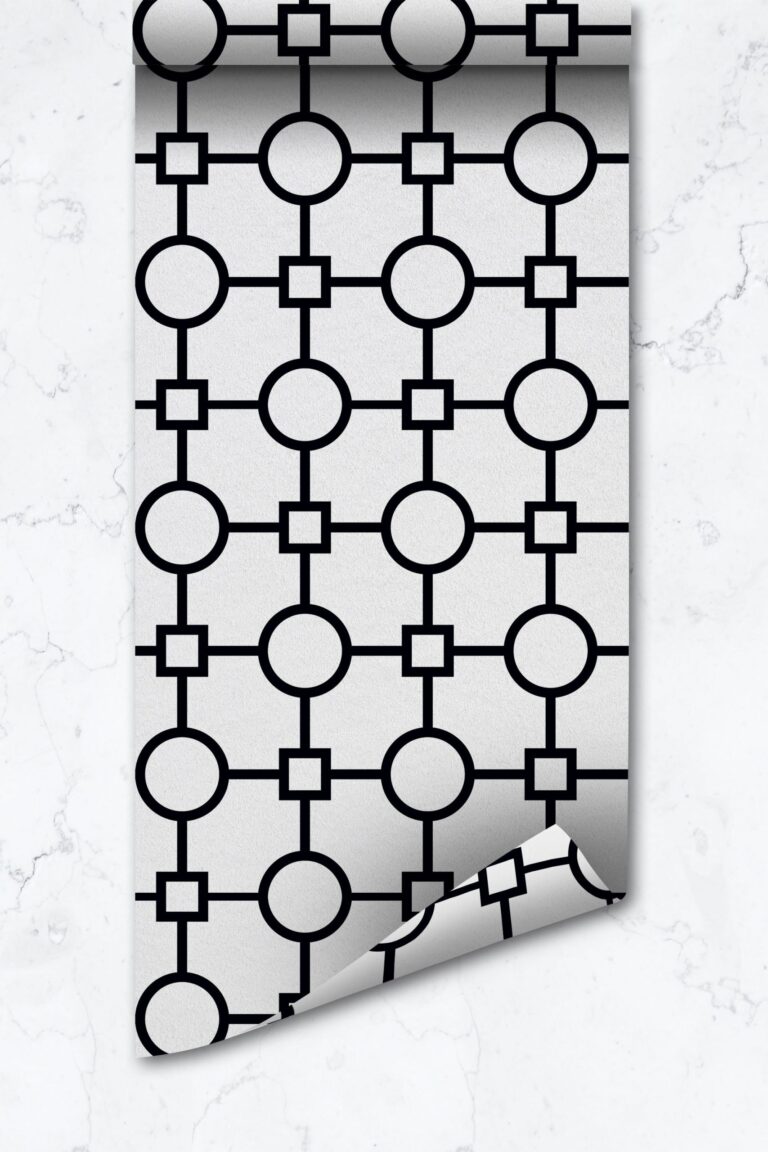 Retro Geometric Wallpaper, Classic Pattern Wall Art