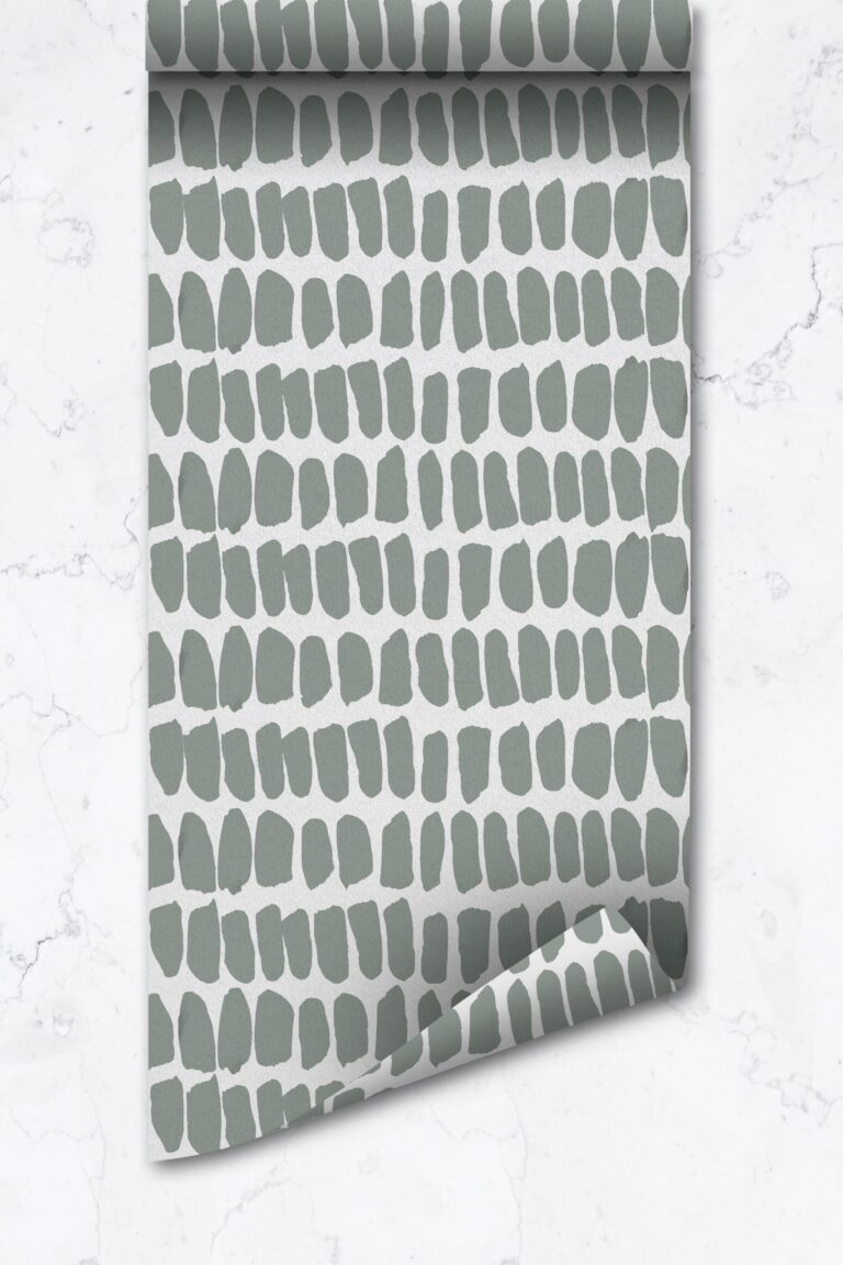 Sage Green Brush Strokes Wallpaper Modern Watercolor Abstract Pattern  Removable
