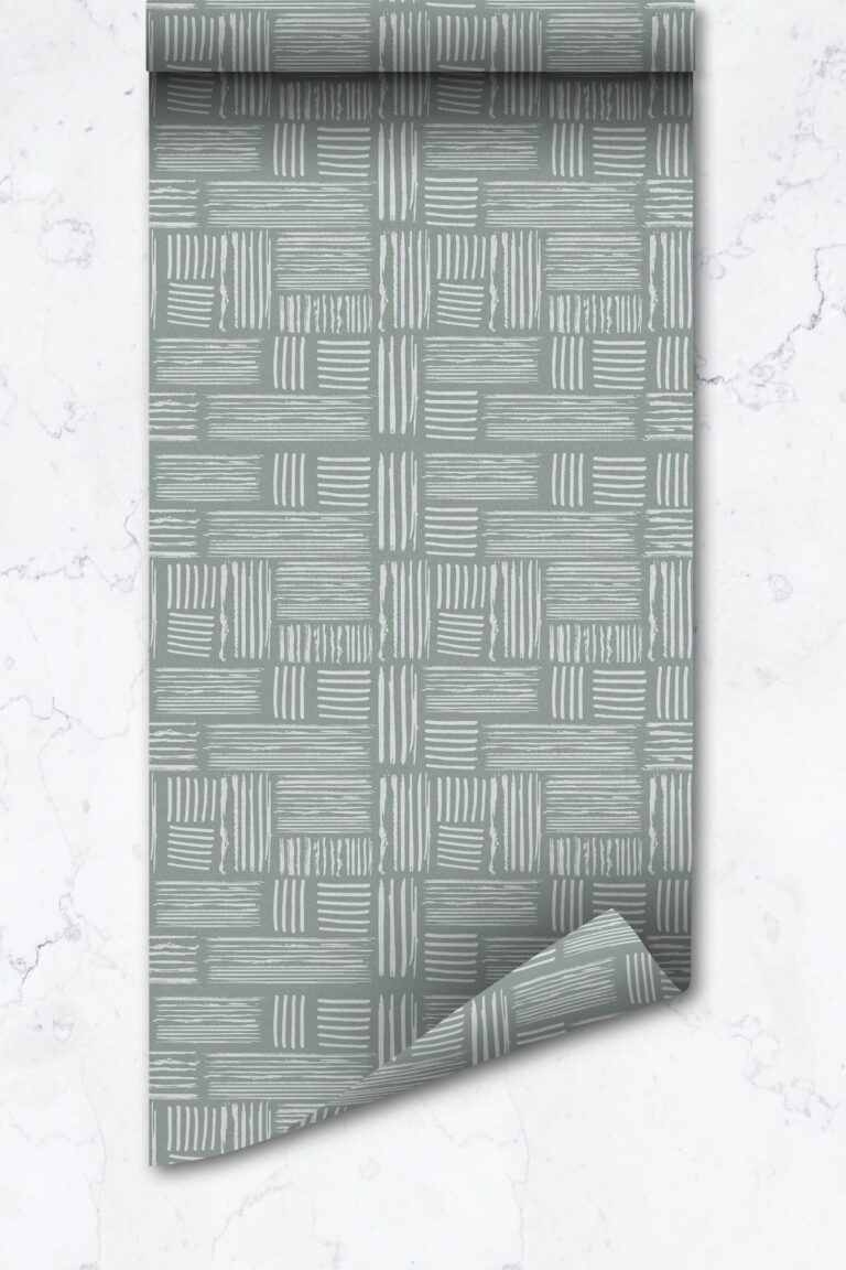 Sage Green Modern Plaid  Removable Wallpaper, Peel And Stick 