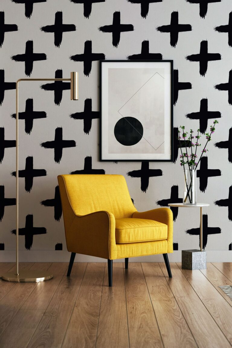 Scandi Cross Pattern Removable Wallpaper / Self Adhesive