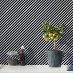 Small Diagonal Stripe Wallpaper / Self Adhesive