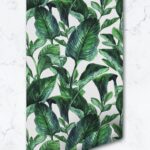 Vibrant Botanical Wallpaper, Tropical Banana Leaf Watercolor, Removable